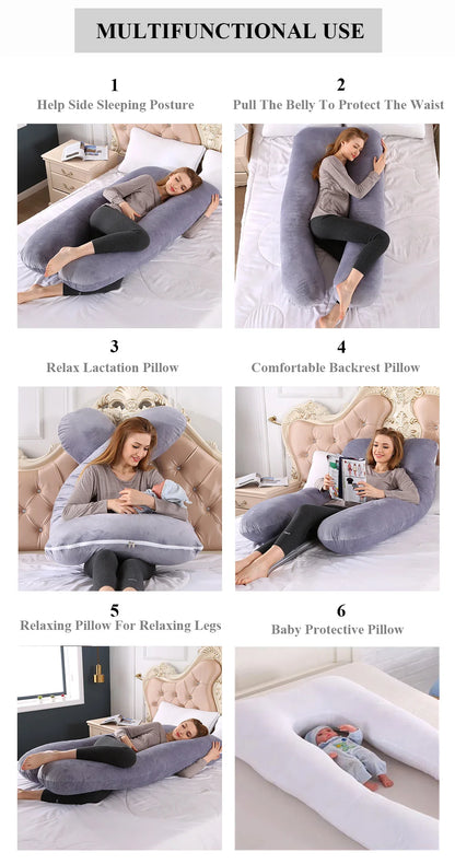Pregnancy Pillow 130*70cm Sleeping Waist Pillow for Pregnant Women Nursing Pillow Breastfeeding Cushion for Women