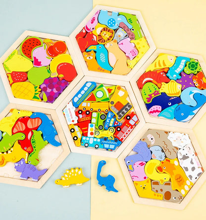 Baby toy Wooden jigsaw Puzzle Creative 3D Puzzle for Children's Intelligence Development Ealy Educational toy for Children