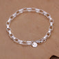 Noble 925 Sterling Silver Square Solid Chain Bracelet for Women Men Charm Party Gift Wedding Fashion Jewelry