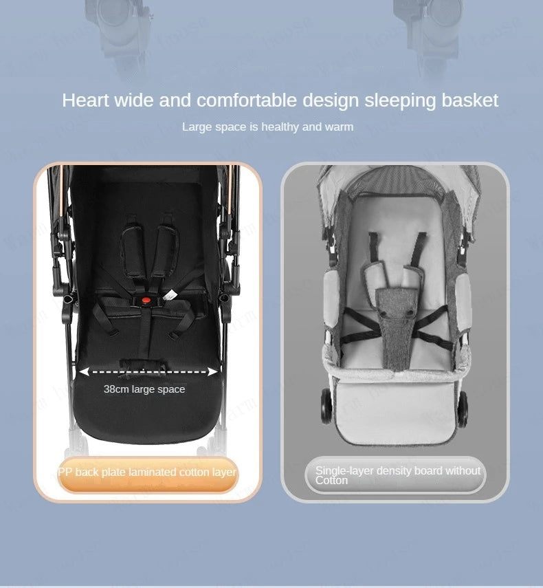Baby Carriage,Bi-directional ultra lightweight foldable high landscape four wheel shock absorber baby stroller,baby cart