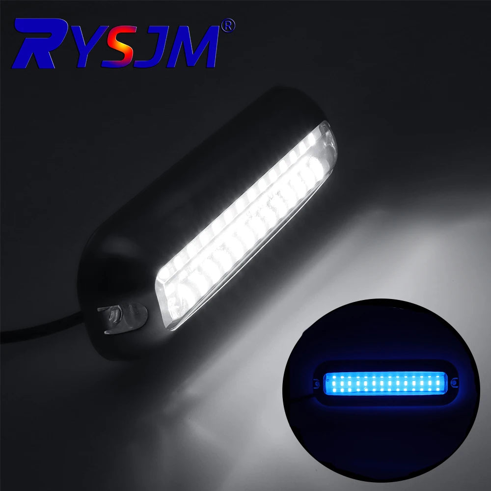 12V LED Boat Transom Light Underwater Pontoon Marine Ship Boat Accessories Light Stainless Steel Waterproof Marine Light IP68