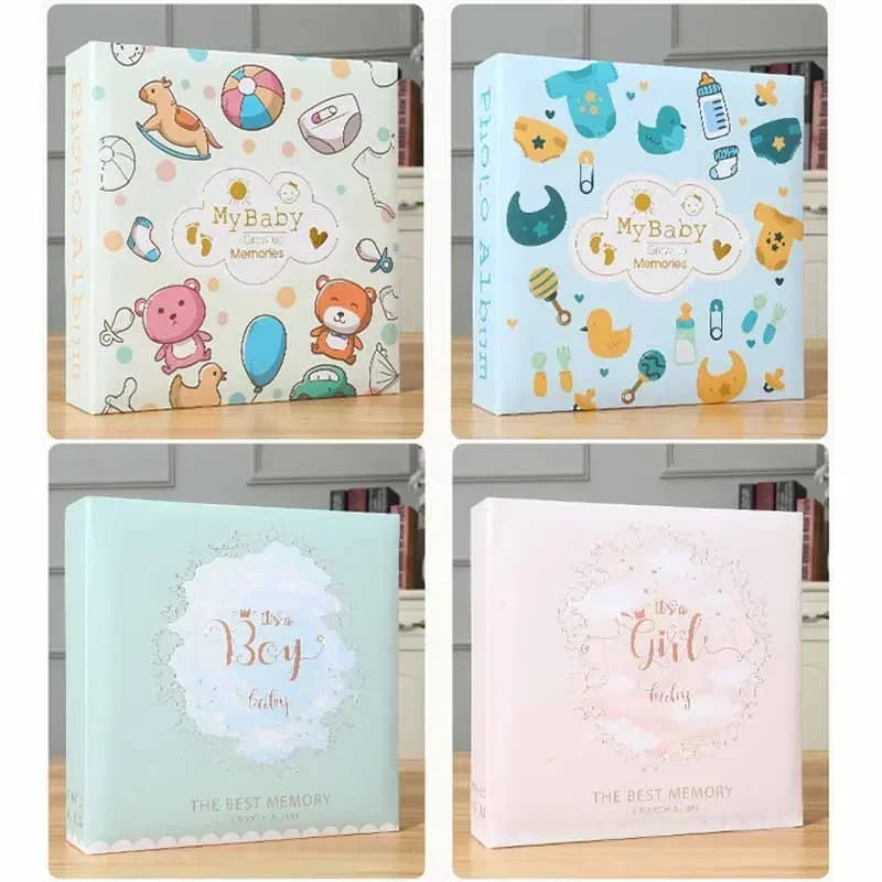 Baby Photo Album Growth Record Photo 6-inch Collection Writable 200pcs Photos Album Large Capacity Paper Core Bag Souvenir Album