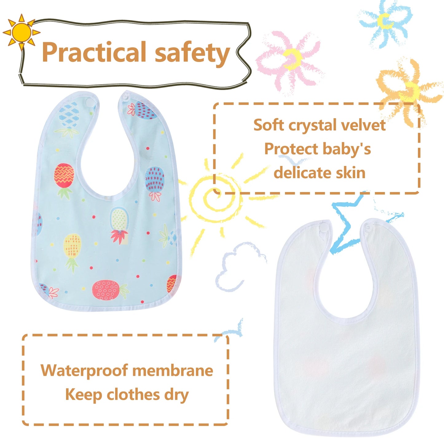 10/20pcs Baby Bib Set for Boys & Girls Breathable Baby Feeding Bibs Skin-friendly Drool Bib Set Drooling and Teething Bibs