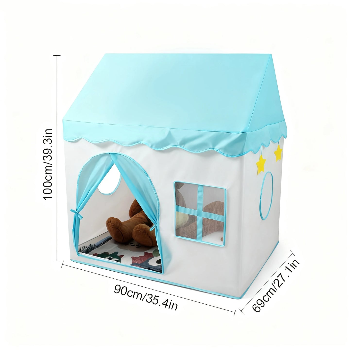 【Leisure and Entertainment】Large Children's Toy Castle, Pink Playhouse with Floral Design, Children's Pretend Play Tent, Kids' Secret Base and Sleeping Tent, Outdoor Beach Toy Playhouse, Holiday Gift for Boys and Girls, C