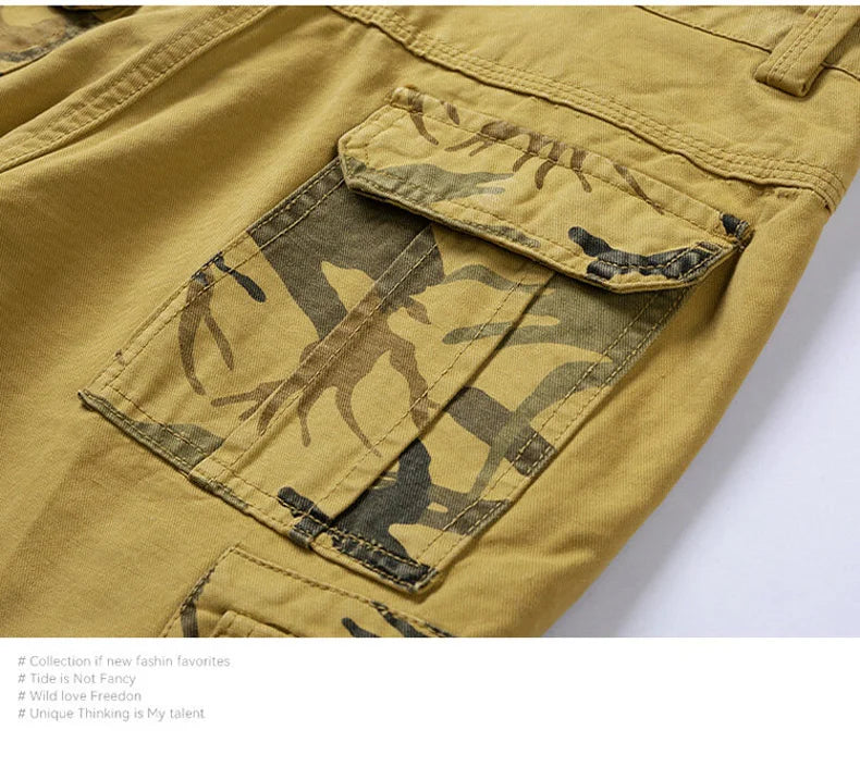 New Summer Men Cargo Camouflage Shorts Mens Cotton Beach Multi Pocket Shorts Man Spring Casual Joggers Shorts Male Dropshipping