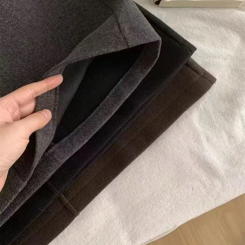 2026 Autumn Winter Vintage Woolen Skirts Women Korean Temperament A-Line Short Skirt Ladies Elegant Versatile Thick Mini Skirts