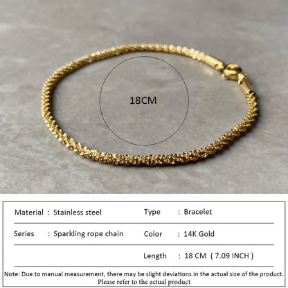SUNIBI Classic Snake Chain Bracelets for Women Trend  Fashion Stainless Steel Cuban Chain Bracelet Trendy Woman Gifts Jewelry