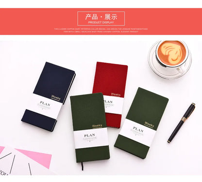 Undated Weekly Fabric A6 Journal - Portable Pocket-Sized Planner for Notes, Goals & Daily Flow Linen Weeks Planning System
