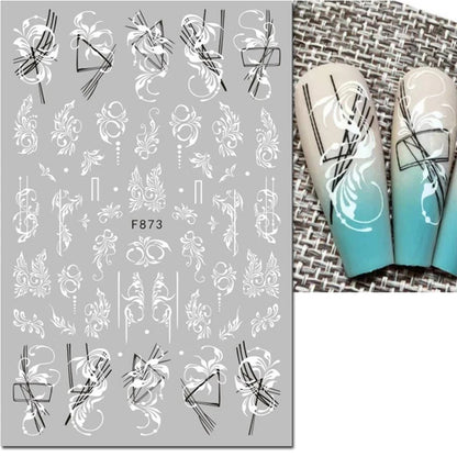 3d Nail Art Decals Spring Booming Violets Lavenders Purple Blue Pink Flowers Butterflys Stickers Decoration For Nail Tips Beauty