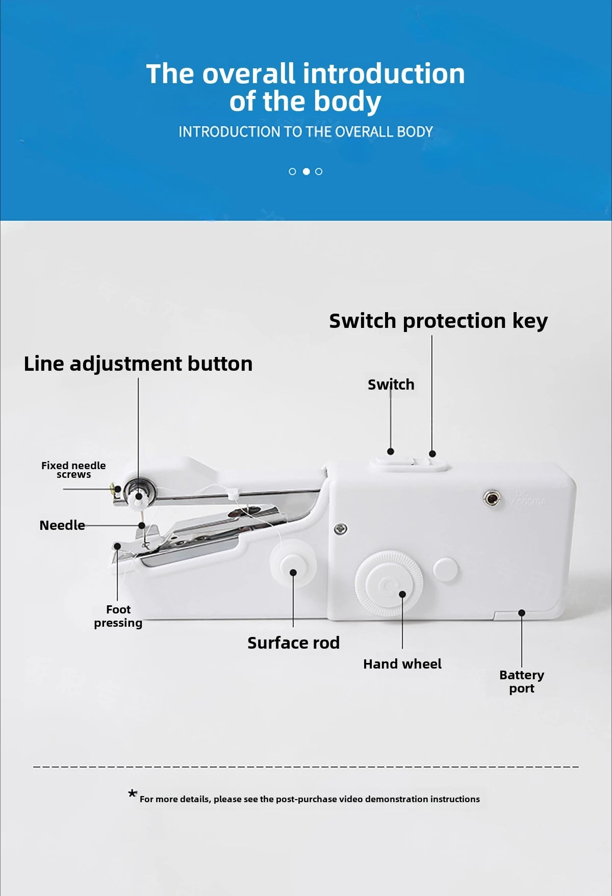 Portable Handheld Electric Sewing Machine Mini Quick Stitch Home Clothes Repair DIY Fabric Sewing Tool for Clothing Crafts