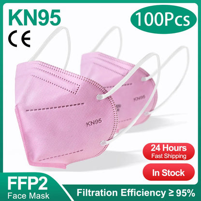 10-200Pcs FFP2 Masks kn95 Mascarillas KN95 Face Mask Filter 5Layers mascarillas quirurgicas homologadas Reusable Black FFP2 Mask