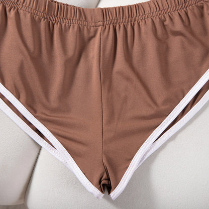 Sexy Running Elastic Sport Shorts Men's Summer Shorts Hot Pants Bar Nine Points Slim Fit Cotton Milk Silk Men's Fashion