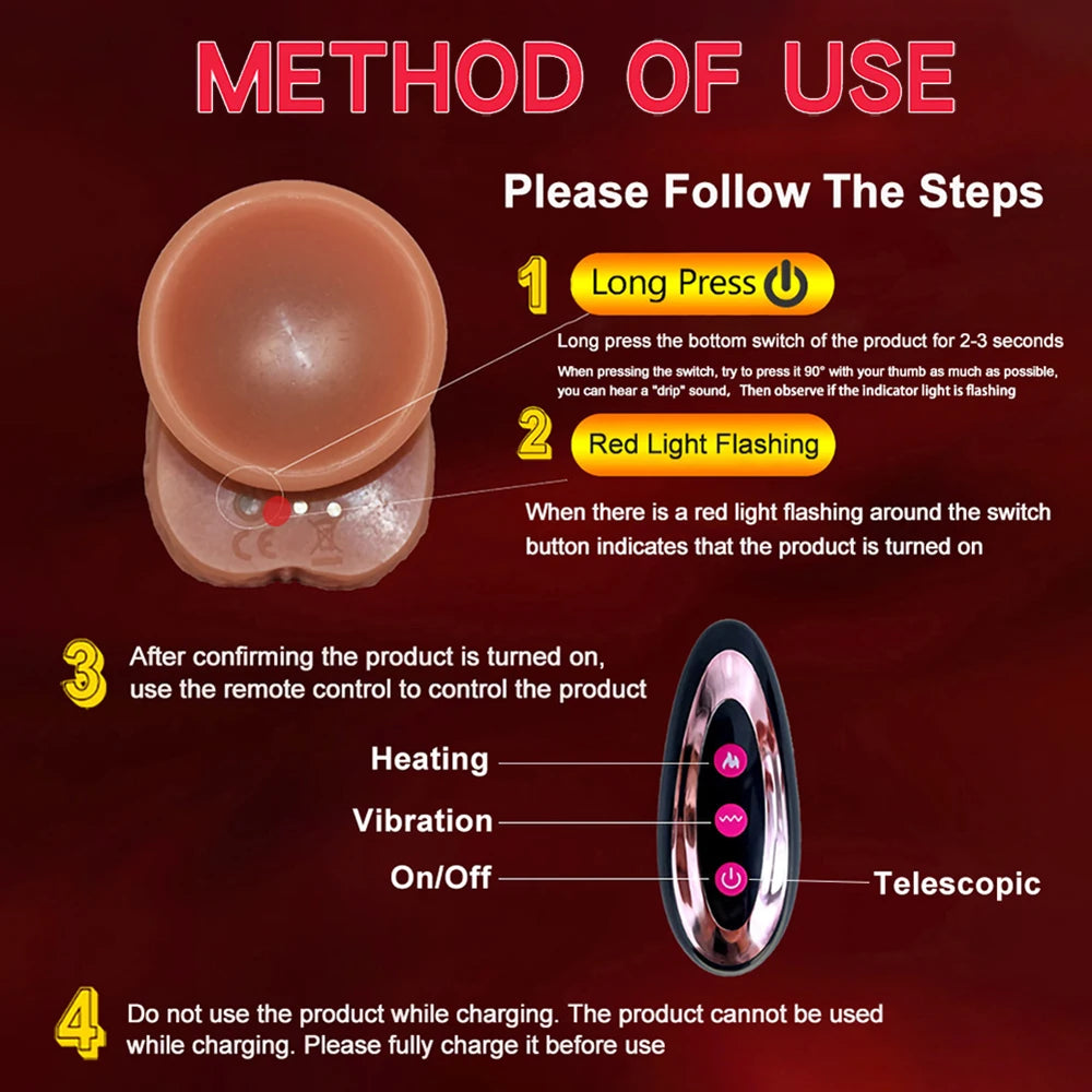 Realistic Large Dildo Vibrator Penis Telescopic Swing Heating Silicone Dildos for Women Remote Control Vibrators Sex Toys