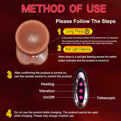 Realistic Large Dildo Vibrator Penis Telescopic Swing Heating Silicone Dildos for Women Remote Control Vibrators Sex Toys