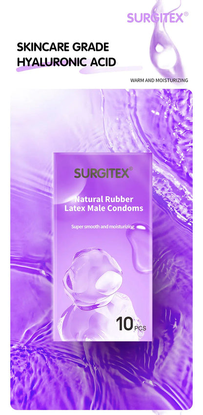 50-count pack of ultra-thin, extra-lubricated male condoms for an unrestrained pleasure experience