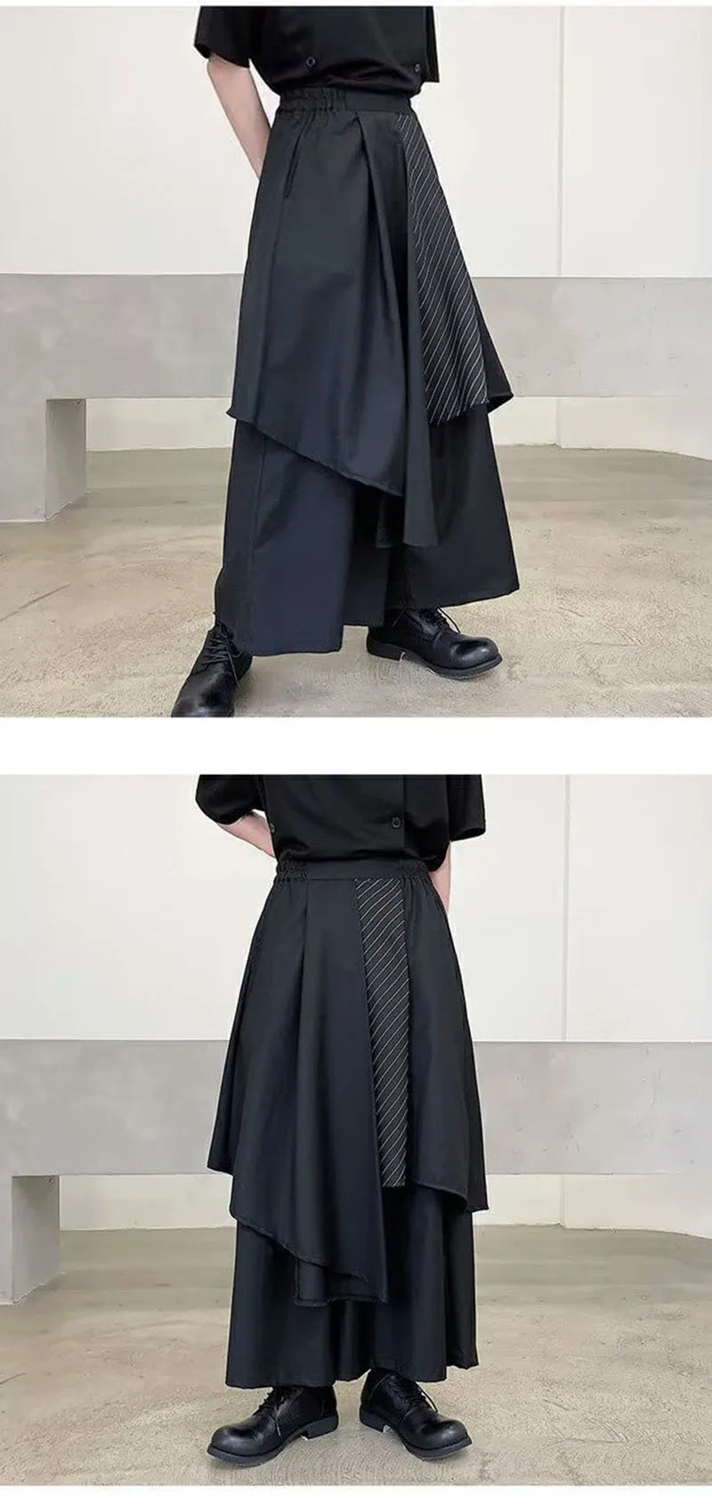 Women Skirts Pants Japaness Gothic Irregular Pants Women High Waist Black Long Pants Skirts Female Pleated Skirts Women Clothing