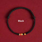 Hand Braided Red Rope Bracelet Copper Lucky Bead Hand Rope Couple Bracelet Simple Buckle Ethnic Original Female Accessory