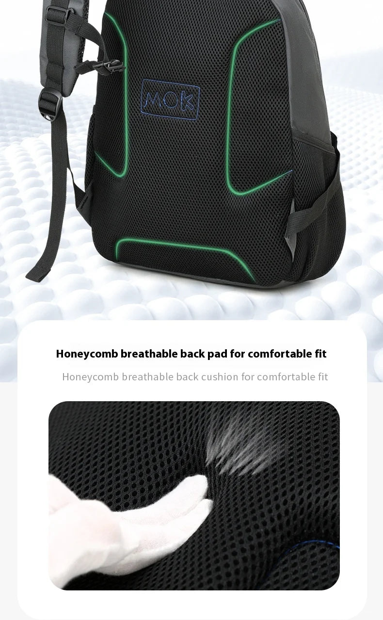 Boys Black Football Backpacks Hard Shell Orthopedic Middle School Student Book Bags USB Charge Multifunctional Bagpack