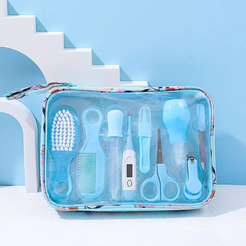 Care & Cleaning Set- 10 - Piece Baby  Newborn Nail Clipper Set, Safe Comb & Brush Gift Box