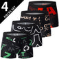 4 Pack Europe And America Size Men'S Solid Color Sexy Boxer Underwear Antibacterial Breathable Plus Size Men'S Shorts Underwear
