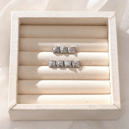 Wholeasle Shiny Zircon Shell Love Heart Devil Eyes Italian Charm Links Fit 9mm Stainless Steel Bracelet Women Jewelry DIY Making