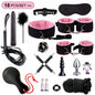 Hot Exotic Bed Bondage Set BDSM Kits Exotic Sex Toys For Women  Adults Games Leather Handcuffs Whip Gag Nipple Clamps Sex Shop
