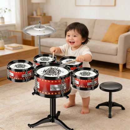 Toddler Drum Set Kids Jazz Drum Kit Educational Percussion Musical Instruments Toy Playset Christmas Birthday Gift for Boys Girl