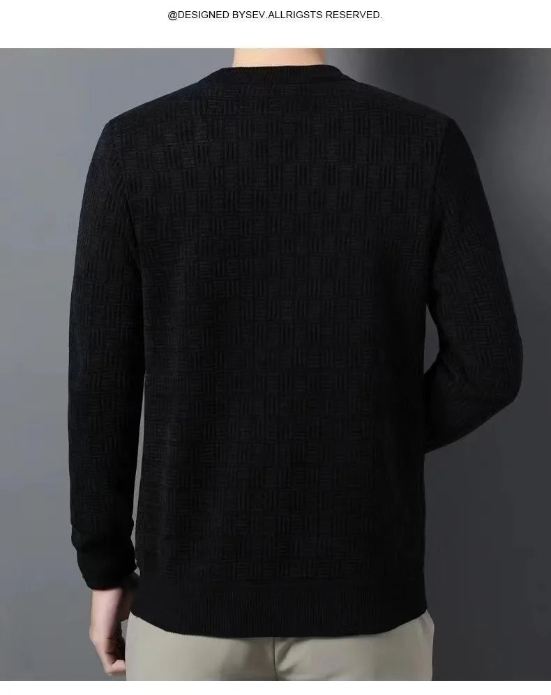Men's 100% pure Mink Cashmere Sweater O-Neck Pullovers Knit Large Size Mink Sweater Winter Male Tops Long Sleeve Jumpers 4XL