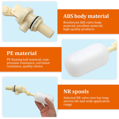 3Pcs Water Tank Float Valve 1/2" for Automatic Water Bowl Horse Cattle Goat Sheep Pig Dog Water Trough Farm Supplies