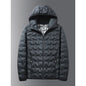 Winter white down jacket men's graphene self heating windproof pleated hooded down jacket casual warm down jacket men's coat