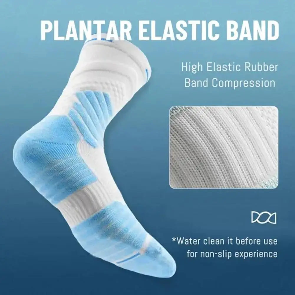 1Pair Professional basketball socks thickened towel bottom game training sports socks ankle protection non-slip socks