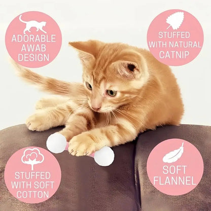 New Soft Q Tip Cat Self-Play Giant Swabs Shape Cotton Swab Shape Cat Durable Bite-Resistant Interactive Cat Indoor Cats
