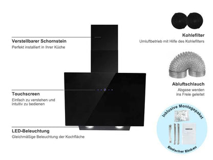 ‌60cm Range Hood CycloneForce™  A++ Energy - Smart Delay Shutdown with Activated Carbon Duct/Ductless Mode (TouchSync Control)