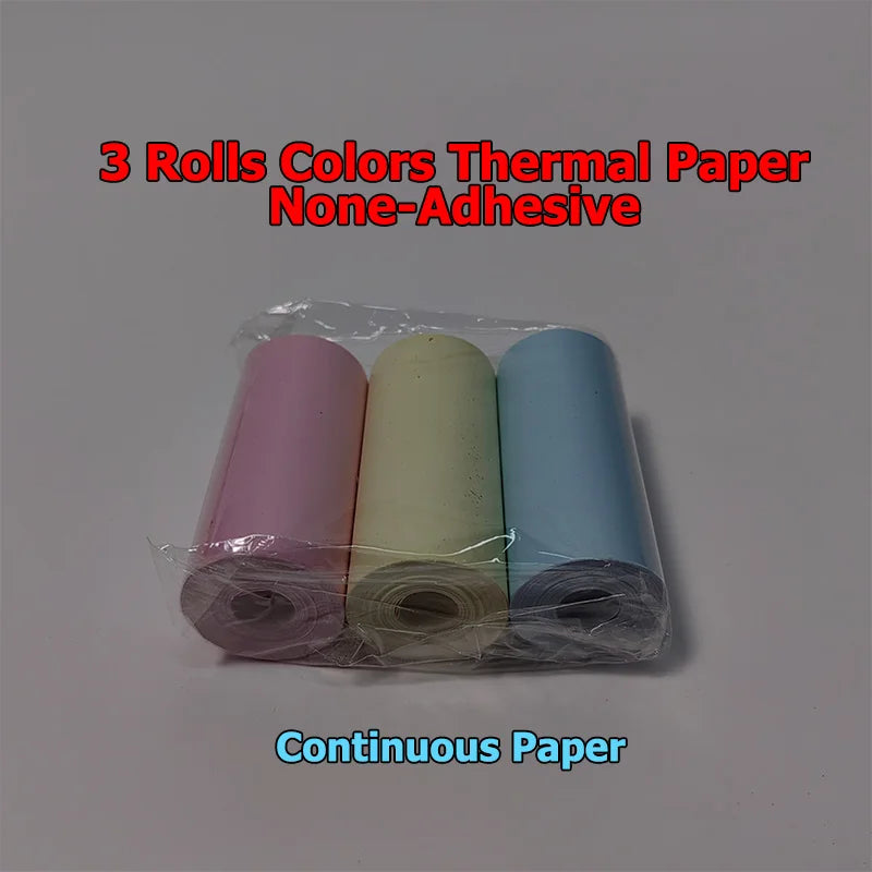 5 Rolls 10 Years Use PeripageThermal Adhesive Sticker Photo Paper for Cute Cat Mini Paperang Memobird Poooli Printers Supplies