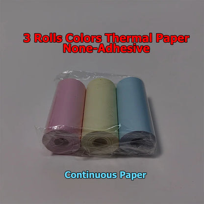 5 Rolls 10 Years Use PeripageThermal Adhesive Sticker Photo Paper for Cute Cat Mini Paperang Memobird Poooli Printers Supplies
