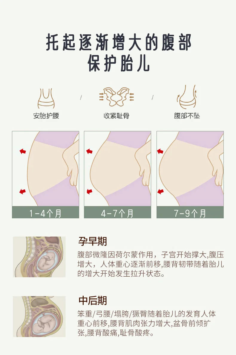 Double Support Back Abdomen Brace Shoulder Strap Lumbar Adjustable Black M-XXL NewSpecial Abdominal Care Belt for Pregnant Women