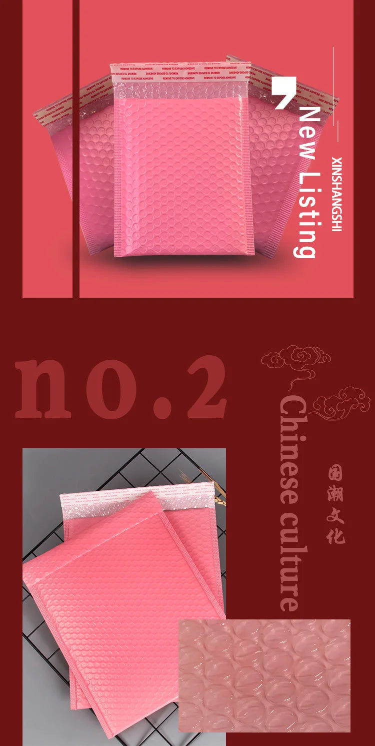 20pcs Bubble Mailers Pink Poly Bubble Mailer Self Seal Padded Envelopes