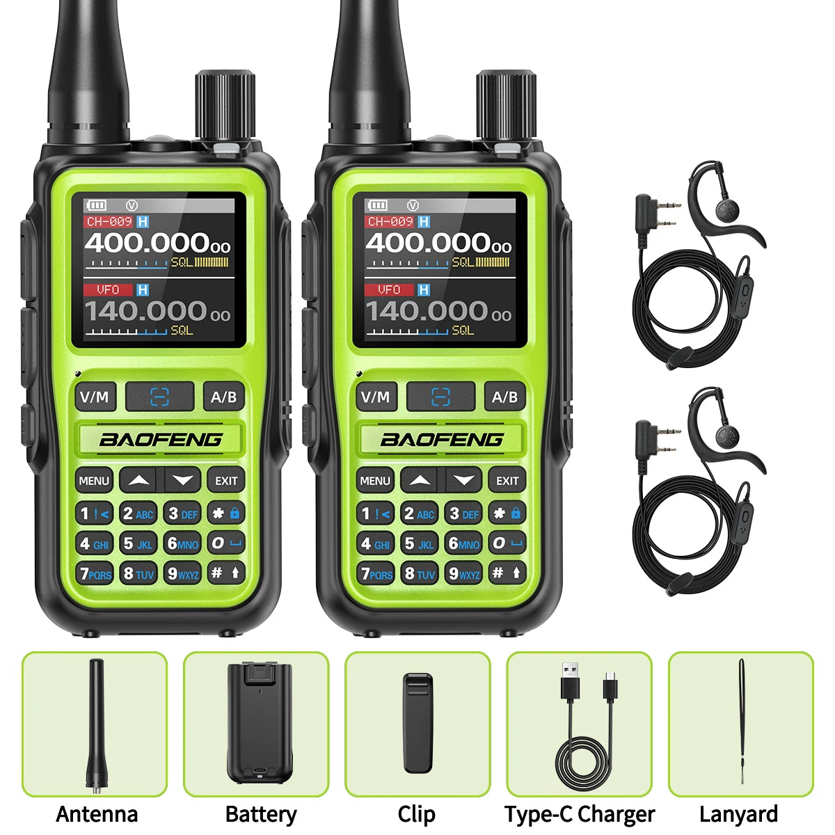 BAOFENG UV-5R Mini Walkie Talkie Multi Band Bluetooth Programming Wireless Copy Frequency 999CH Type-C Long Range Two Way Radio