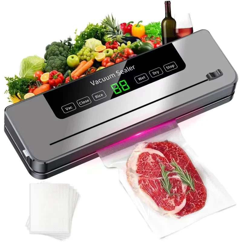 Electric Vacuum Sealer Built-in Cutter Kitchen Food Storage Seal Touch Button Dry/Wet Food Sealing Vacuum packaging machin