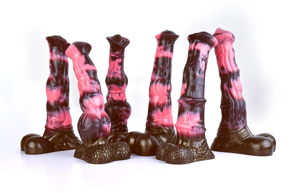 FAAK Silicone Long Penis Fantasy Knot Horse Dildo With Sucker Sex Toys For Women Anal Plug Female Masturbator Adult Games