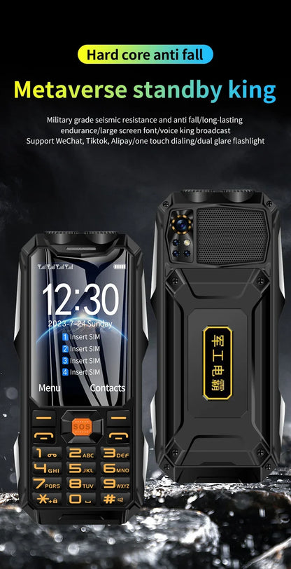 YEEMI Q9 GSM 2G&4G Network Mobile Phone 2G 4SIM 4G 2SIM Cards Rugged Bar Cellphone 3.5“ HD Display Big Battery Loud Sound Phone