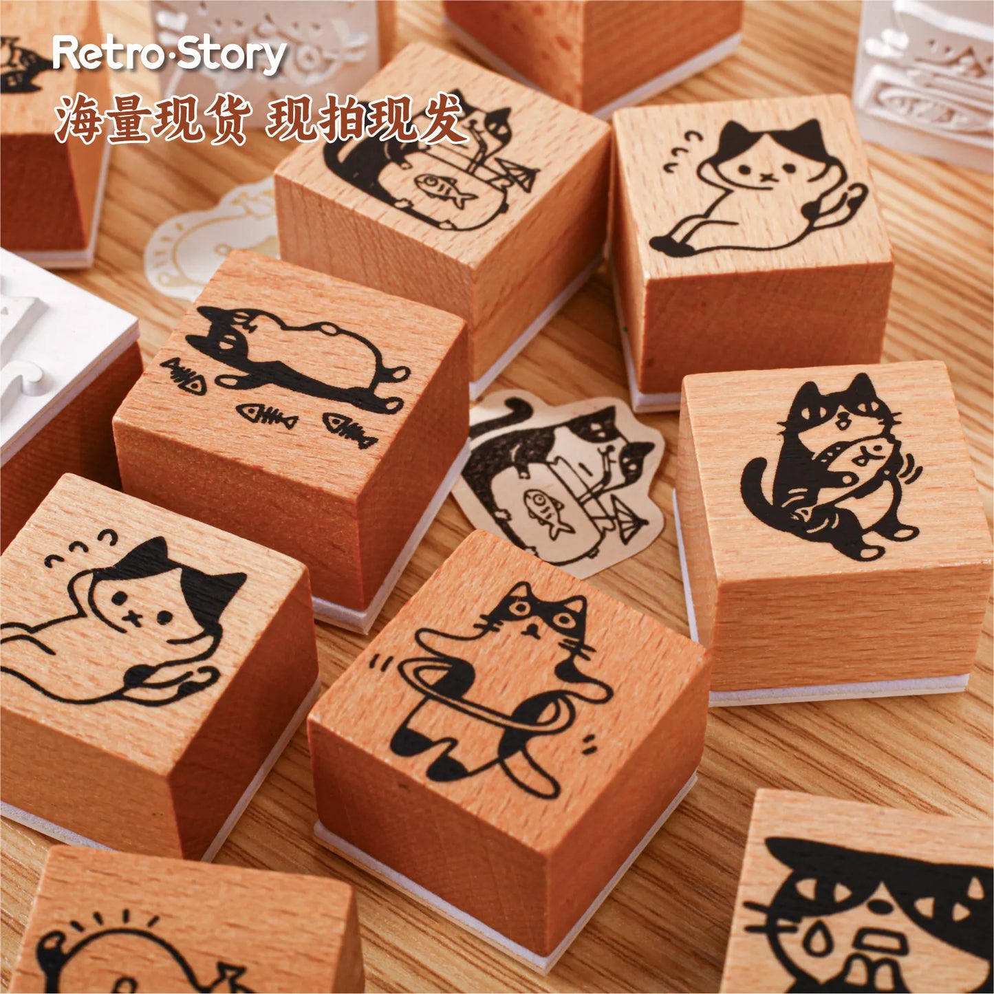 1pc Alphabet Stamps Vintage Wooden Rubber cute pet Stamp Set Stationery Seal Stamping For Card Making Planner Scrapbook