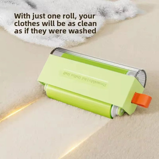 Washable Pet Hair Remover Dual-Sided Silicone Roller With Dust-Proof Cover Portable For Clothes Efficient Dust Fur Cleaning Tool