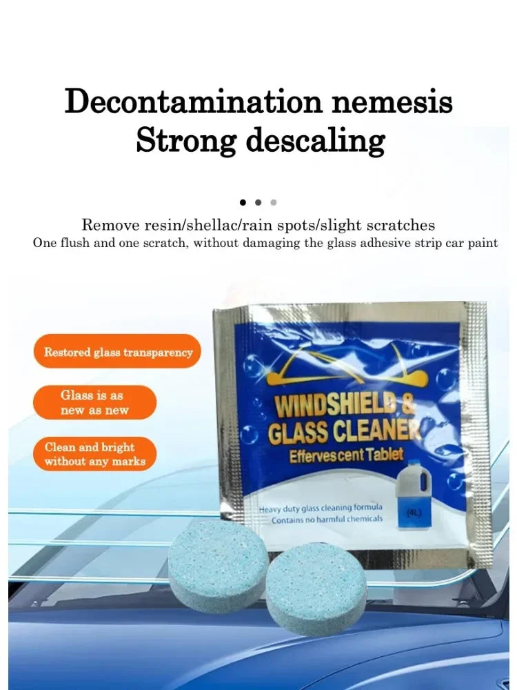 ISGTDRM Solid Cleaner Car Windscreen Cleaner Effervescent Tablet Auto Wiper Glass Solid Cleaning Concentrated Tablets Detergent