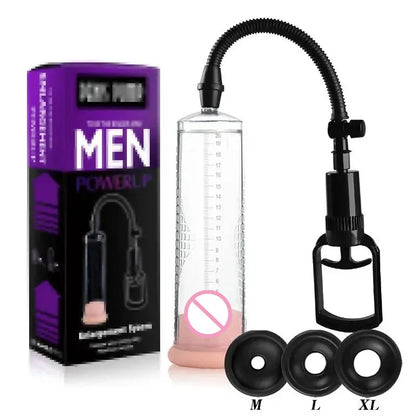 Penis Pump Sex Toys for Men Male Masturbator Penis Extender Vacuum Pump Penis Enlargement Enhancer Dick Trainer Massager Ring