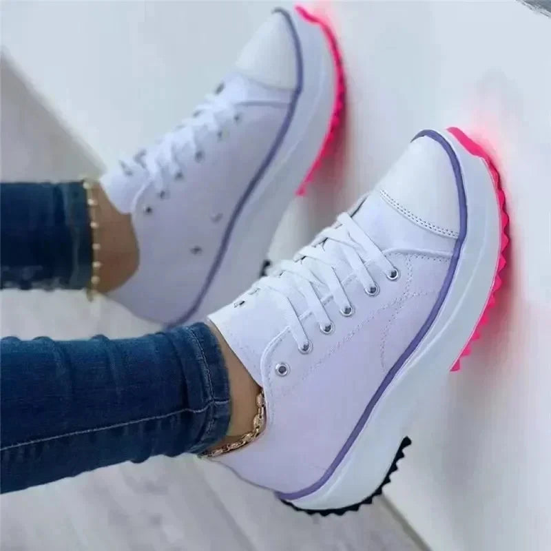 Shoes for Women Classic White Canvas Sneakers Fashion Platform Women Casual shoes High Quality Lace-Up Feamle Tennis Shoes 35-43