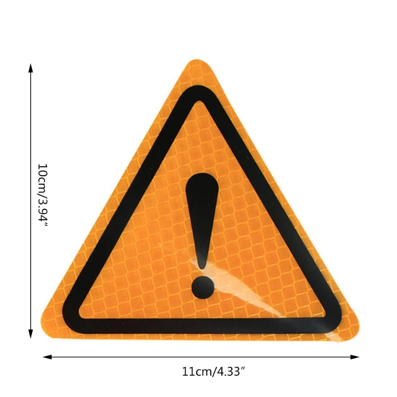 Auto Reflective Stickers Car for Triangle Warning Label Reflectivor Safety Signs Signals Label for Car Motorcycle