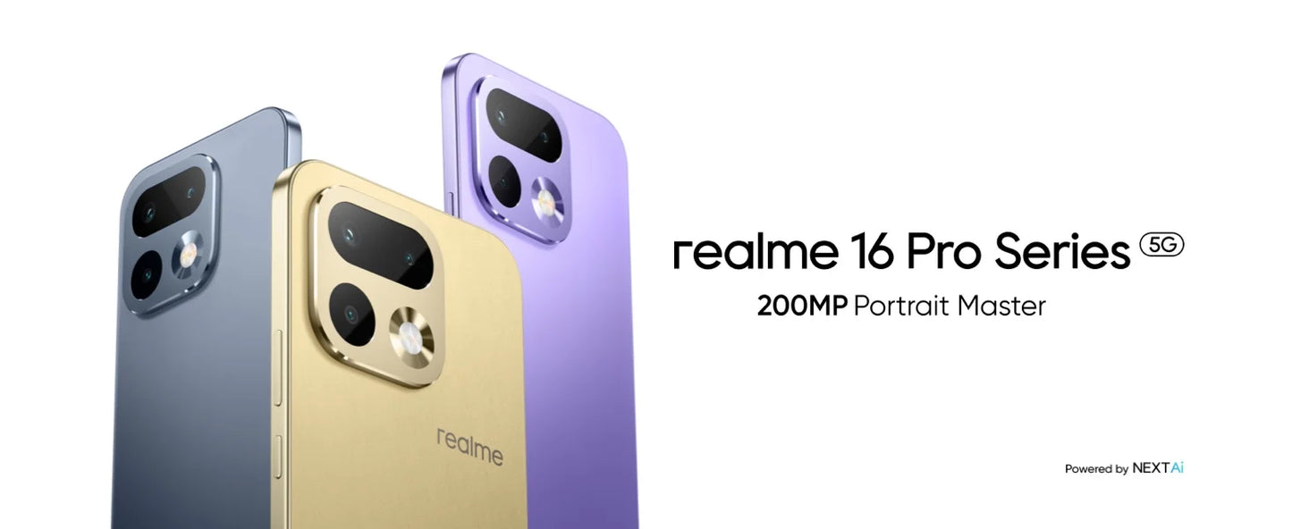 New Arrival realme 16 Pro 5G Smartphone European Version 200MP LumaColor Camera 6500nit AMOLED Display 6500mAh Battery NFC