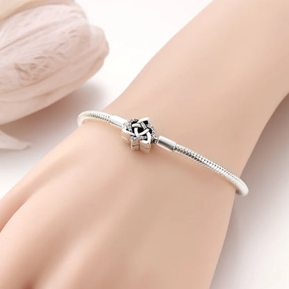 Original 925 Sterling Silver Charm Bracelets Heart Clip Bead Snake Chain Bracelet Fit Charms Beads Diy For Woman Fine Jewelry