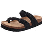 Shevalues New Fashion Cork Sandals Women Classic Cork Suede Footbed Slippers Female Summer Beach Sandals With Adjustable Buckle